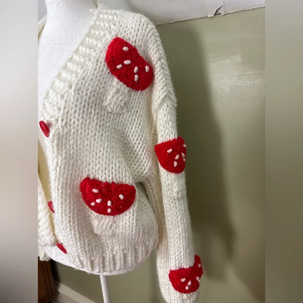 Love + Harmony Chunky Knit Mushroom Cardigan Sweater